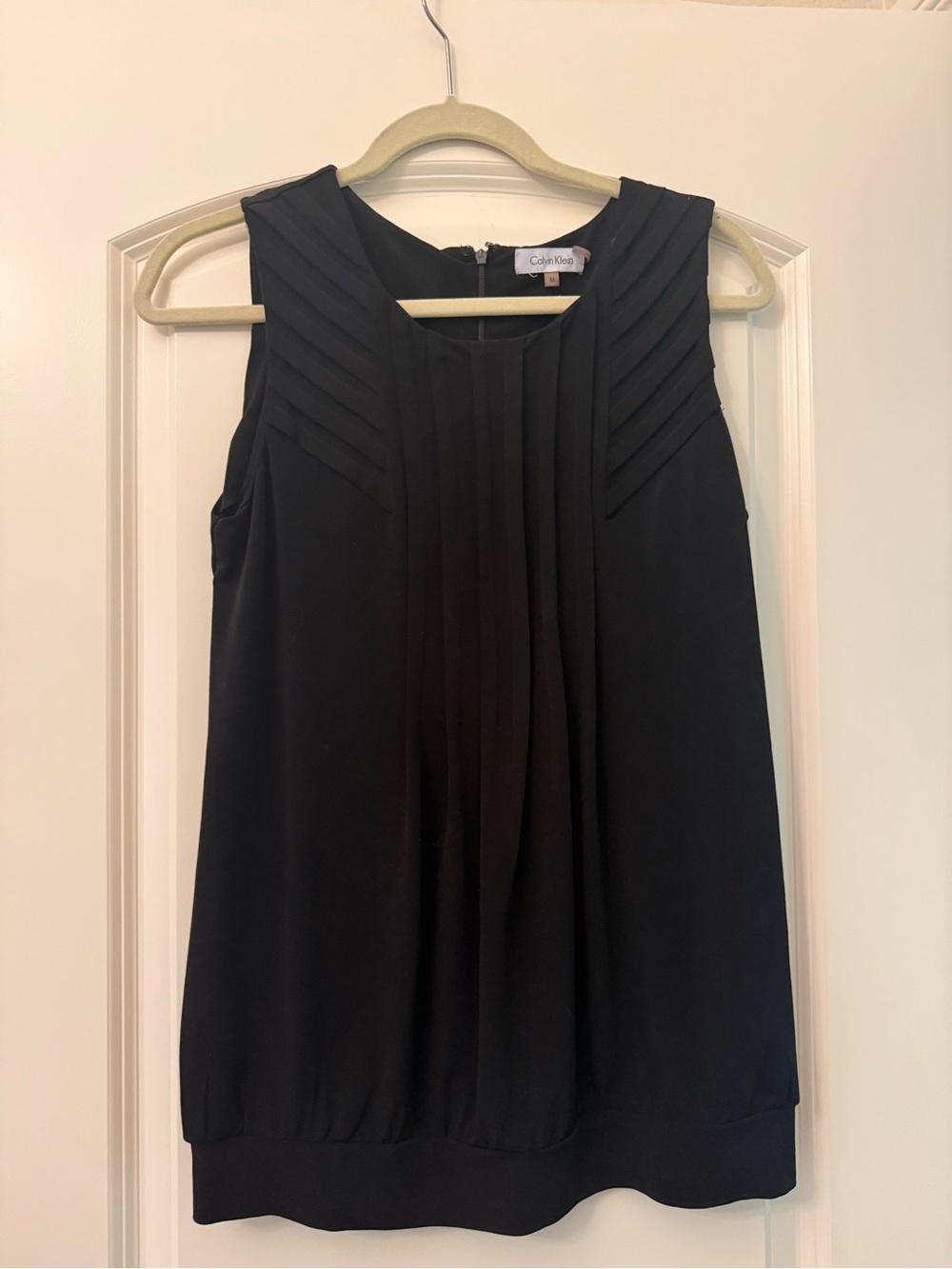Calvin Klein Black Pleated Sleeveless Camisole